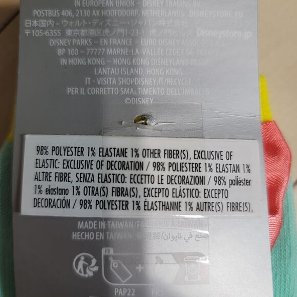 Disney Park Lilo & Stitch Scrump Aqua Green Yellow Socks with Pink Bow - Picture 5 of 6